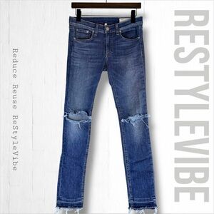 RAG & BONE Women’s Size 27 Denim Jeans Capri Style Skinny Slim Fit Stretch